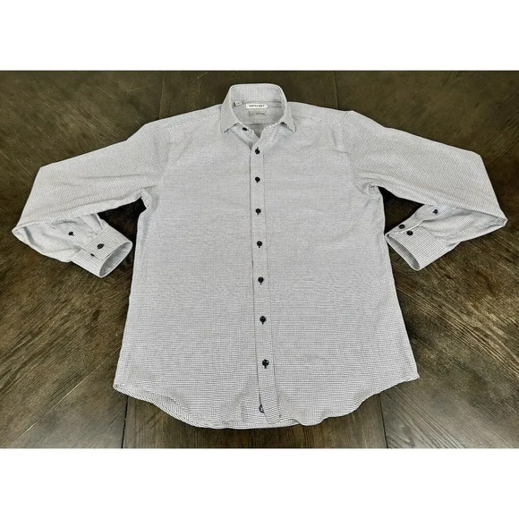 Twillory Dress Shirt Mens Size 16 34/35 Tailored Fit Safe Cotton Non Iron Blue - Picture 2 of 11